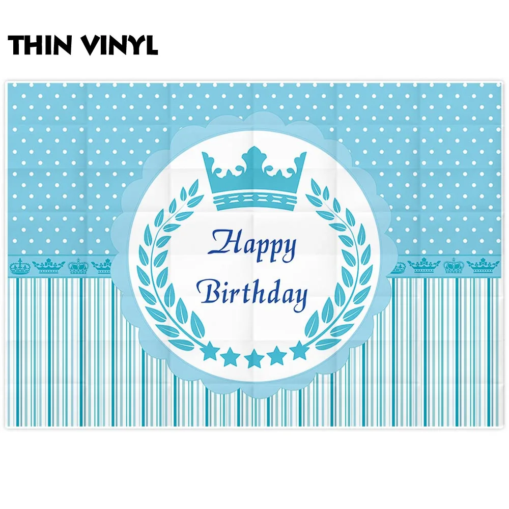 Фон для фотосъемки Allenjoy день рождения корона синие точки полосы фон Фотофон