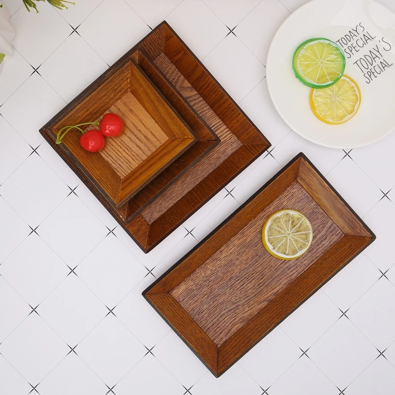 Квадратная деревянная тарелка для закуски VFGTERTE сухофрукты десерт суши торт