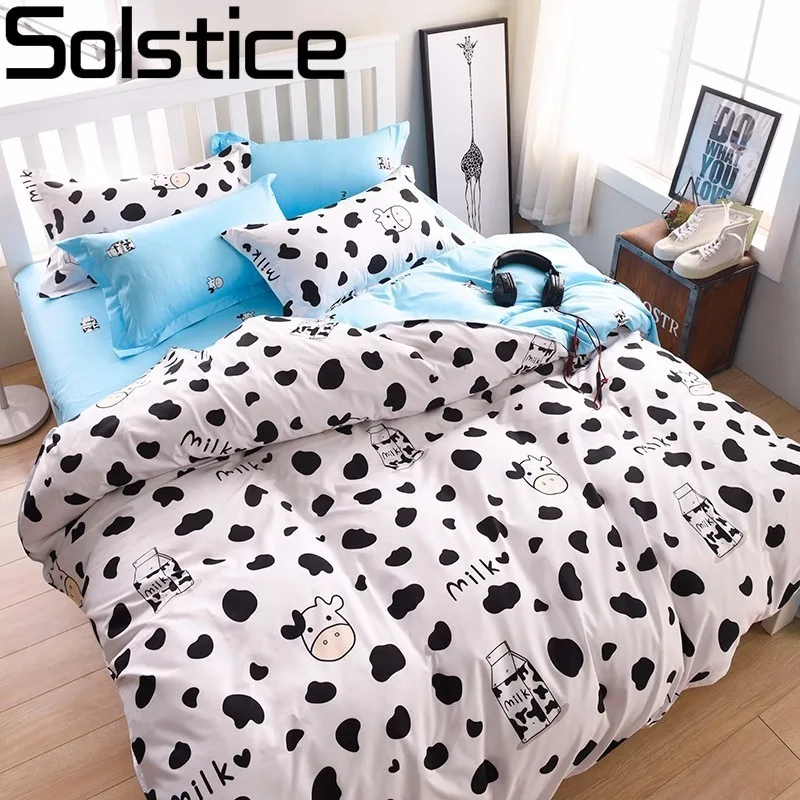 Solstice домашний текстиль с изображением мультфильма черный белый цвет коровы