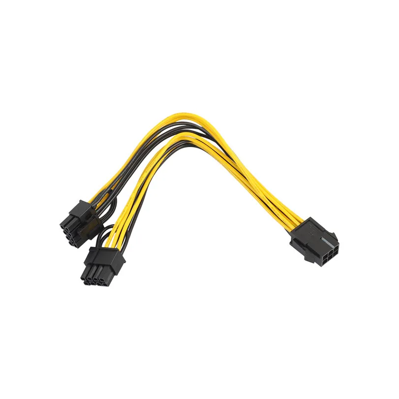 Горячая продажа PCI E 6 pin to 2x6 + 2 (6 pin/8 pin) Кабель питания PCIE Express подарки Прямая