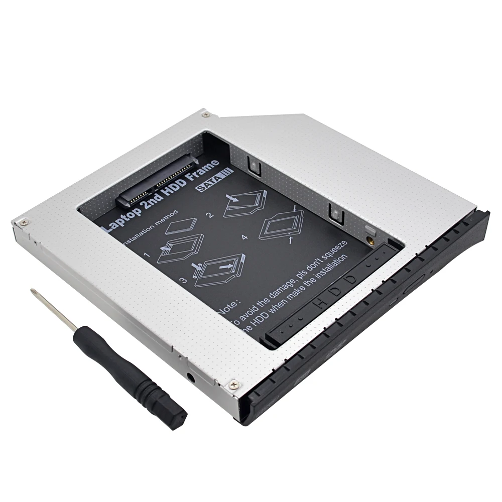 TISHRIC алюминиевый корпус Optibay 2nd Hdd Caddy 12 7 мм Ide 2 5 &quotssd Dvd для Dell Inspiron 1525 1526 M1330 M1530 |