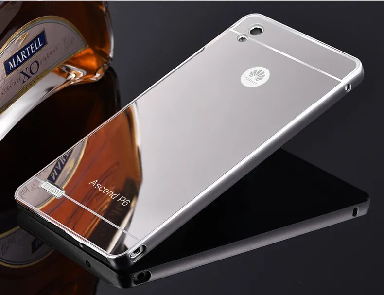 Чехол для телефона huawei P7 p6 Электрический Алюминиевый металлический каркас зеркальная акриловая задняя крышка чехол для huawei Ascend huawei P7 крышка C