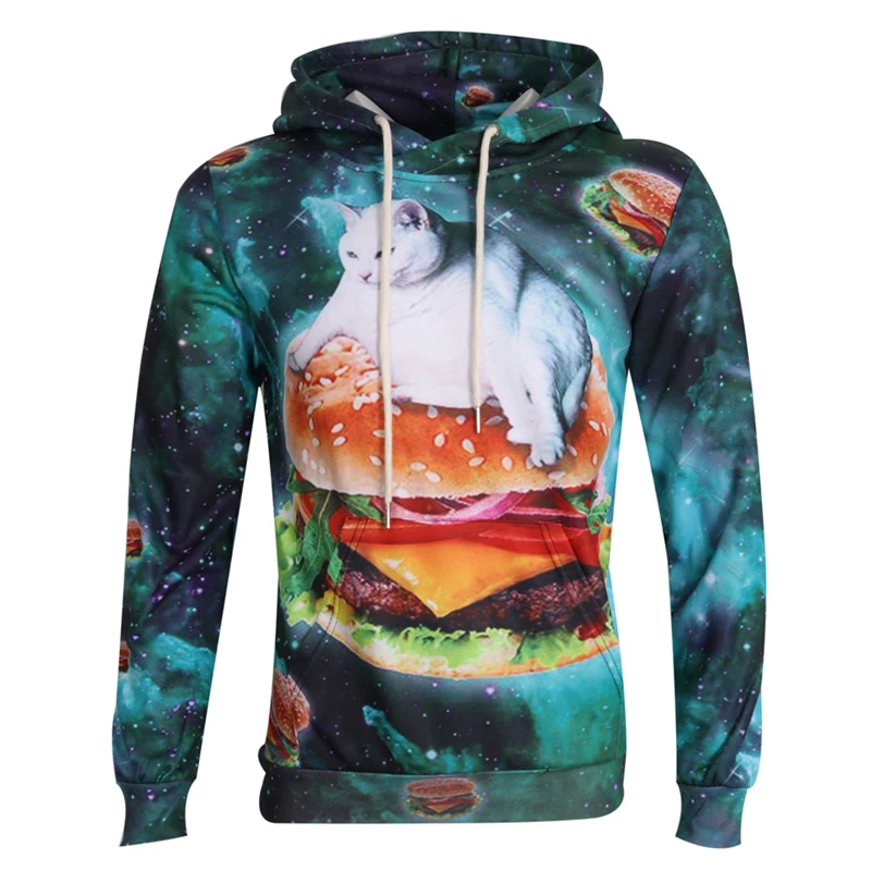 Толстовка с капюшоном для мужчин и женщин свитшот забавным 3D принтом Галактики