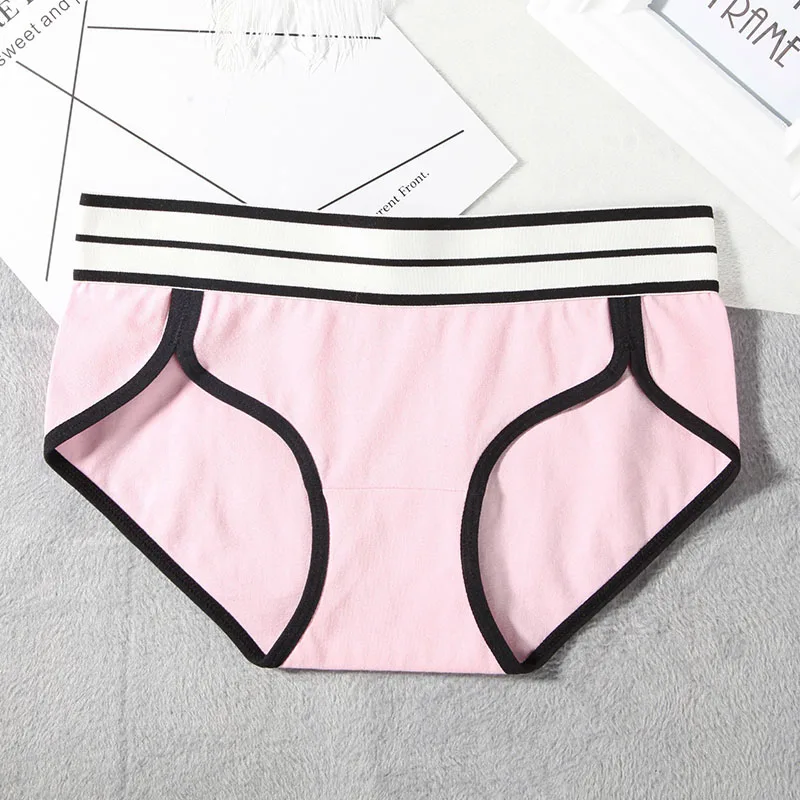 Pink LANGSHA, женские трусики, мягкий хлопок, нижнее белье, стиль под брюки, милый пэчворк, женское нижнее белье, для девушек, Короткие трусы, трусы больших размеров - Цвет: Pink