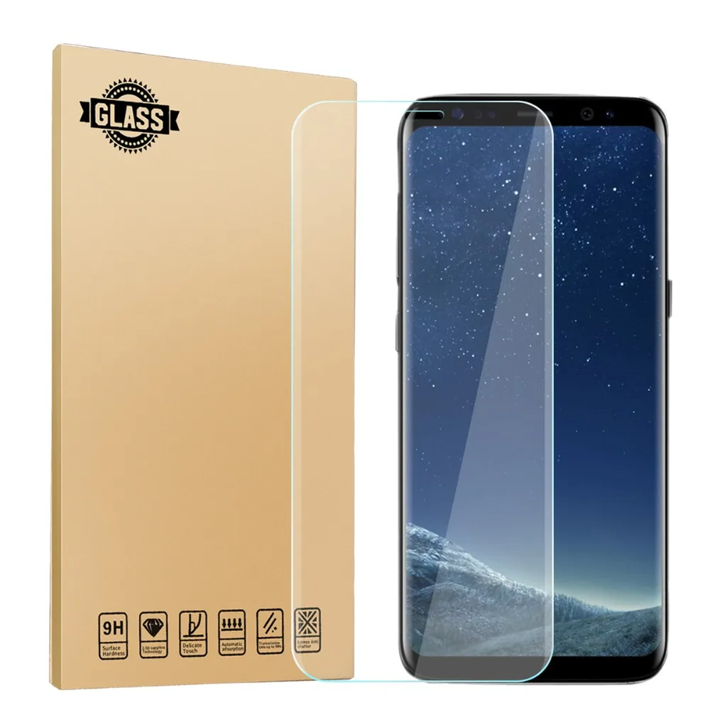 Znnco для Samsung Galaxy S8 Экран протектор 3D Изогнутые полное покрытие 9 H закаленное