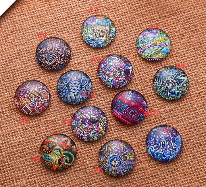 24pcs Fashion Popular Element 12mm/14mm/16mm Round photo glass cabochon demo flat back Making findings