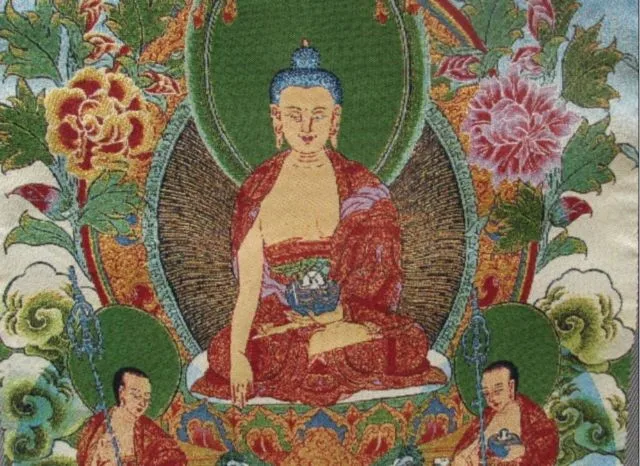 Золотая шелковая вышивка Экзорцизм танка Будда Гуаньинь в Тибете и Непале | Дом