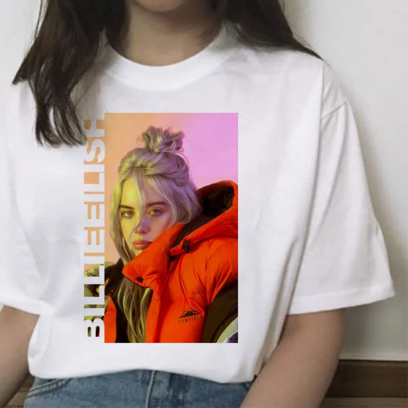 7243 Billie eilish Футболка женская хип-хоп топы Новая забавная модная футболка harajuku ulzzang 90s гранж уличная футболка Повседневная Женская - Цвет: 7243