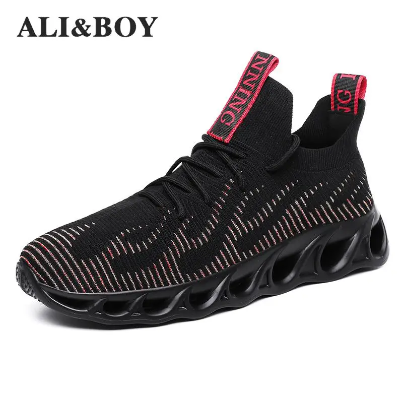 Кроссовки для мужчин Красные кроссовки бега спортивные улицы Homme Zapatos Corrientes Verano