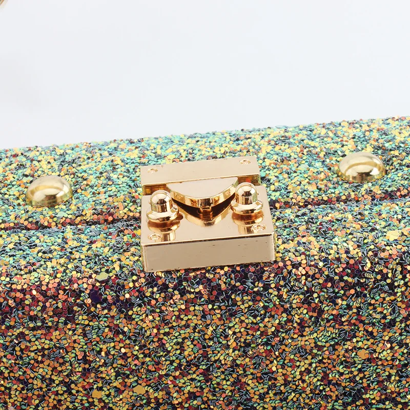 Glitter Evening Bag Luxury Handbags Designer Party Wedding Shoulder Crossbody for Female 8 Colors Small Chain Bolsos Mujer | Багаж и сумки