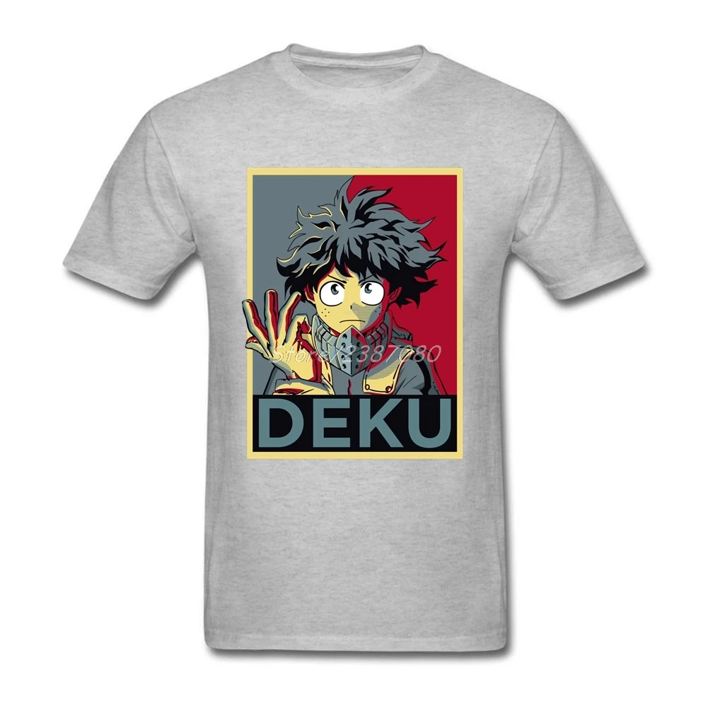 Deku мой герой футболка из хлопка с круглым вырезом коротким рукавом мужские