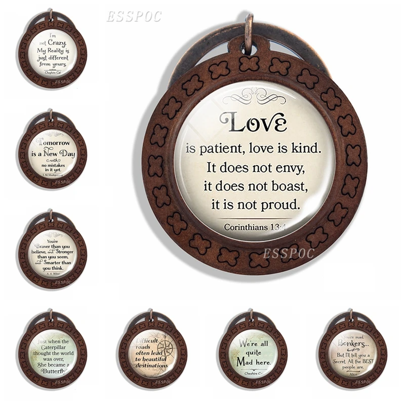 2019 винтажный деревянный брелок с надписью стеклянный купол Деревянные ювелирные