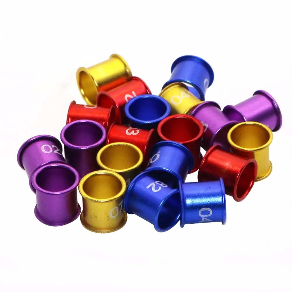 Цифровые Алюминиевые кольца для ног диаметр 8 мм 100 шт. голубей домашних животных