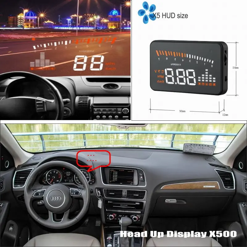 Car HUD Head Up Display For Audi A5 S5 RS5 2007-2015 Auto Electronic Accessories OBD2 II EUOBD Overspeed Warning System Film