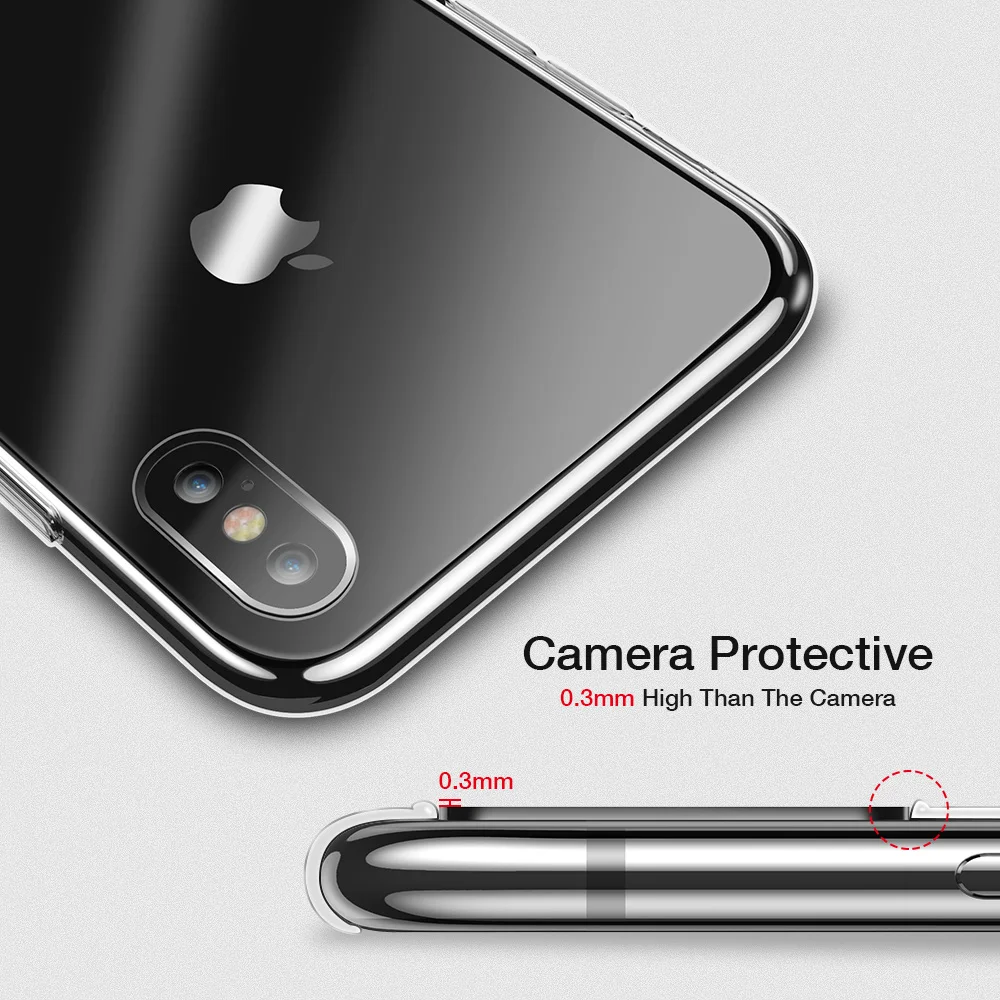 RAXFLY Soft TPU Case For iPhone 7 8 Plus XR X XS Max Ultra Thin Clear Transparent 6 6S 5 5S Se Phone Accessories |
