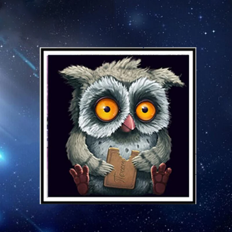 5D Сделай Сам полный квадратный Круглый Алмаз Мозаика милая серия &quotСова&quot