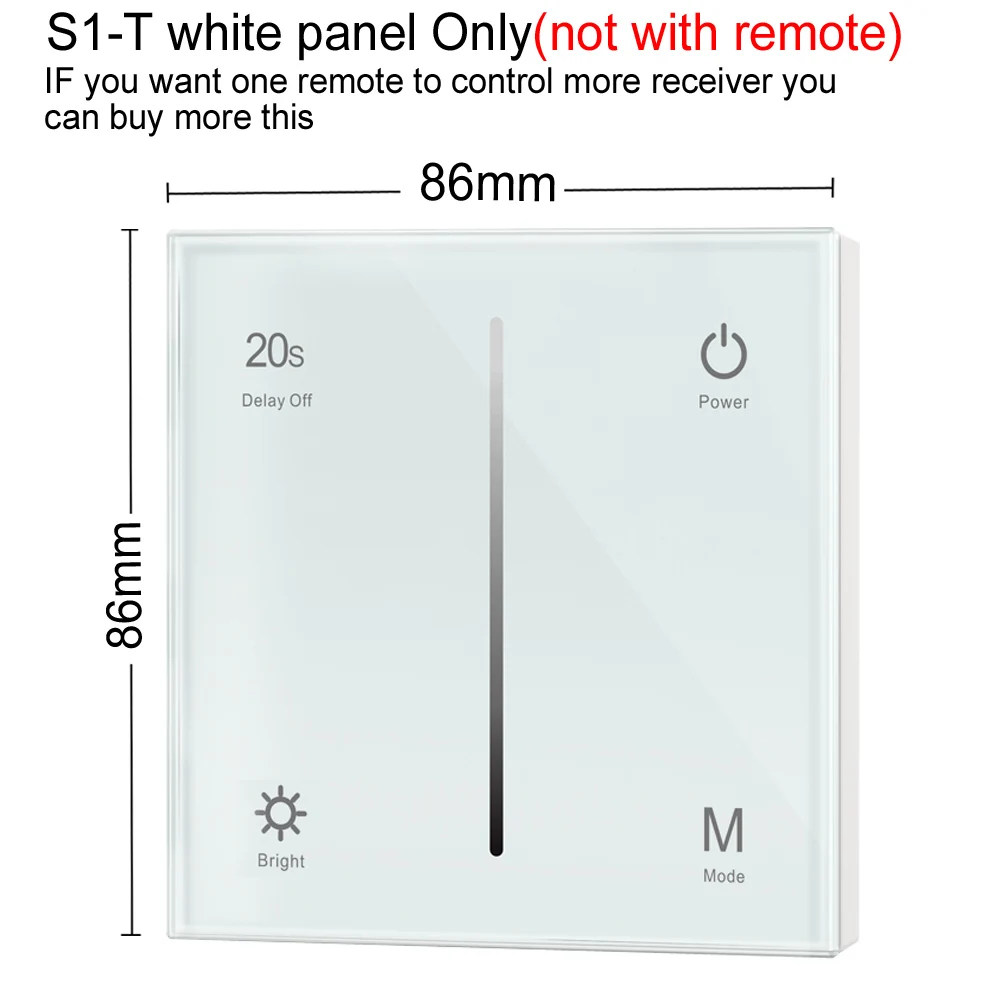 S1-T White AC симистор светодиодный диммер 220V 230V 110V Беспроводной РЧ с регулируемой яркостью ручка переключателя с 2,4G пульт дистанционного управления для одного Цвет светодиодный лампы - Цвет: S1-T White