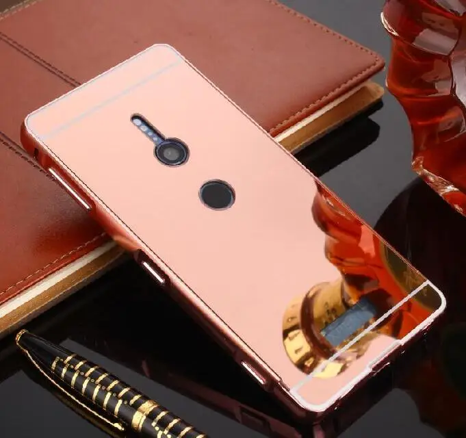 Роскошные зеркальные Чехлы цвета розового золота для Sony Xperia XZ2 H8216 H8266 H8296