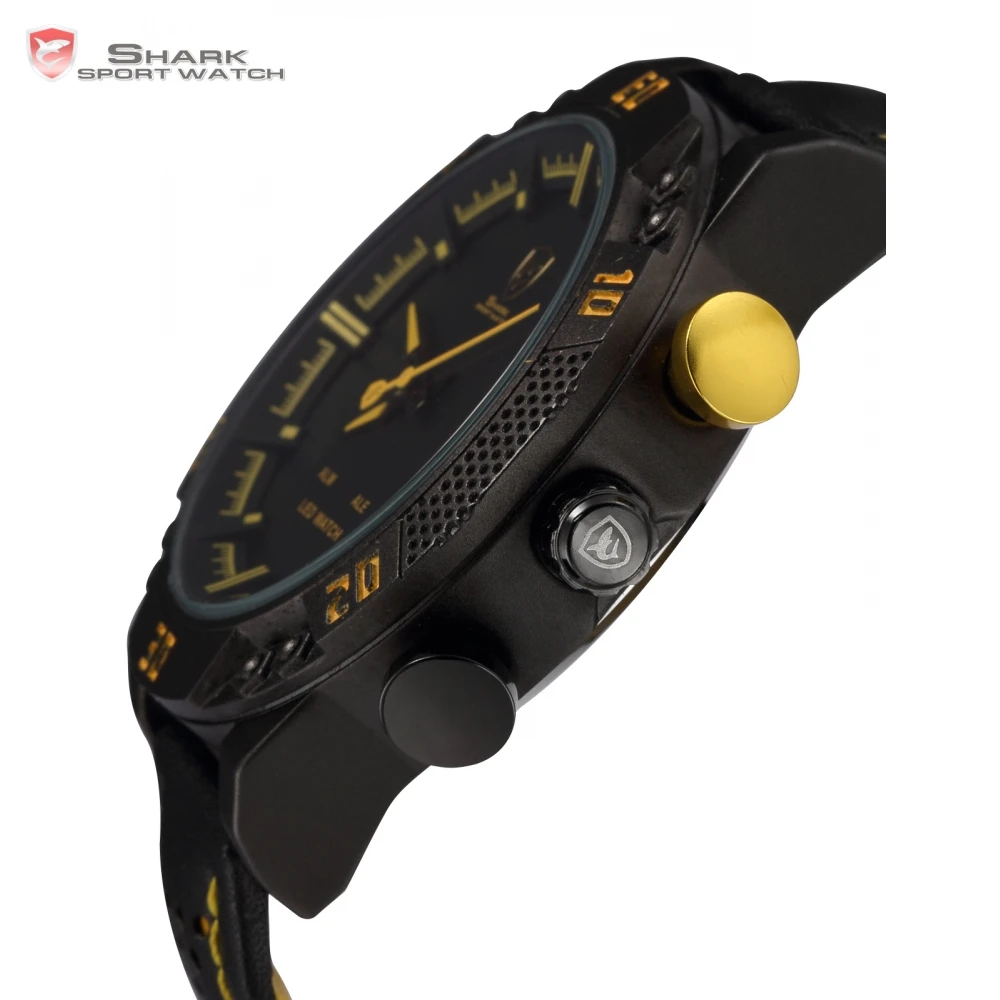 Серия Чёрная Акула Бренд Чёрный Жёлтый Цвет Аналоговой Цифровой Дисплей