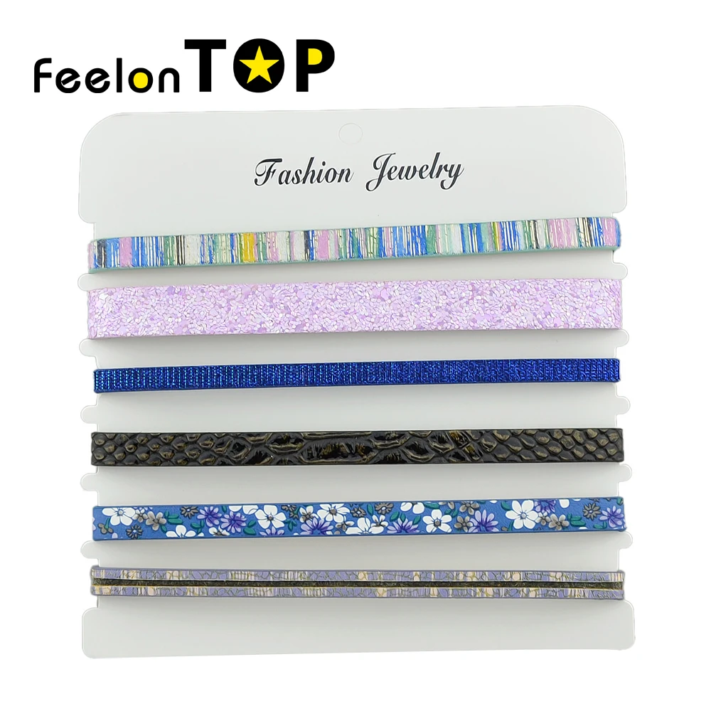 Feelontop 6 шт./компл. панк рок Стиль цвет: черный Синий Фиолетовый Красочные