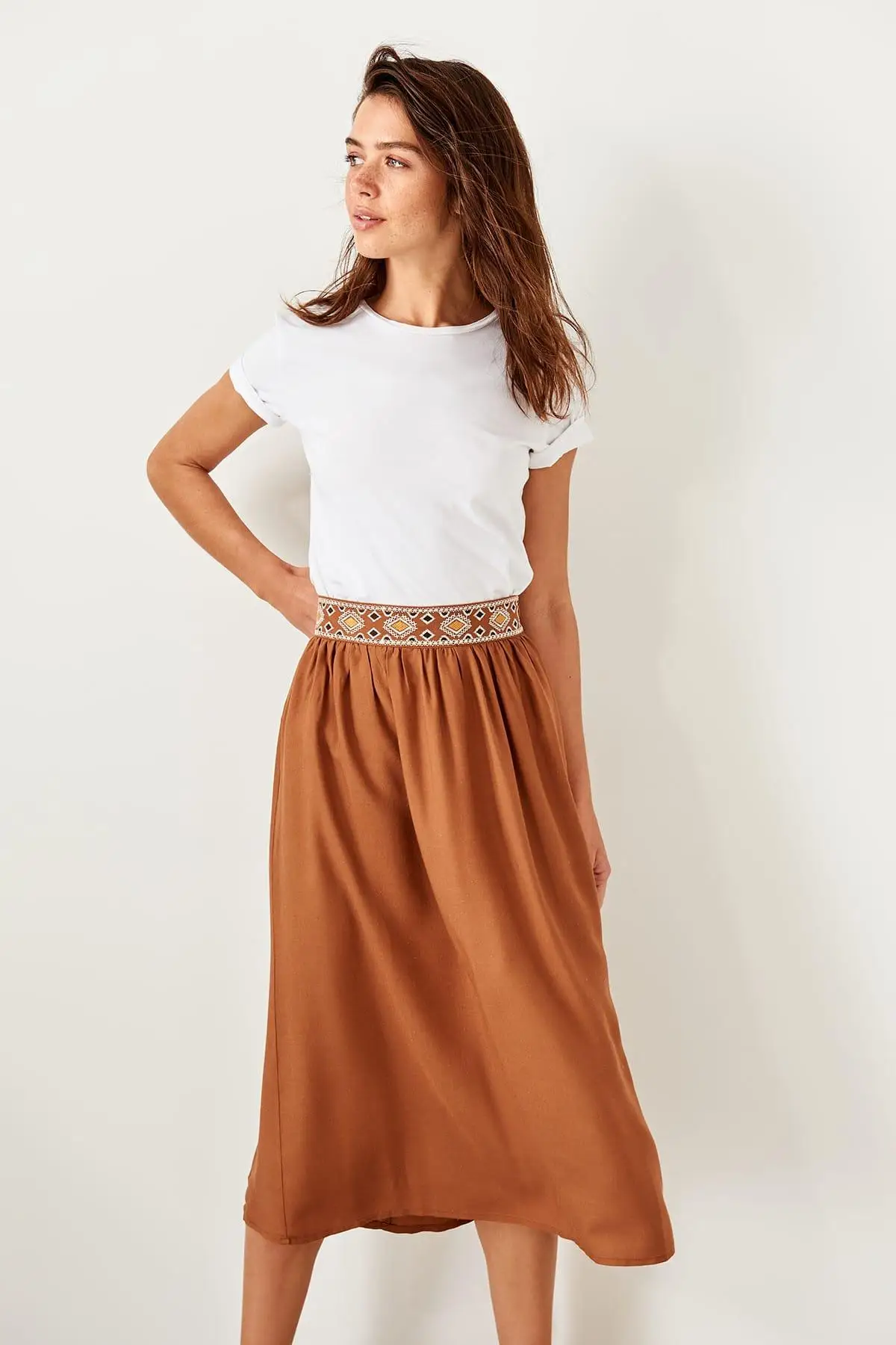 Trendyol юбка с рисунком корицы TWOSS19GK0021|Женские юбки| |