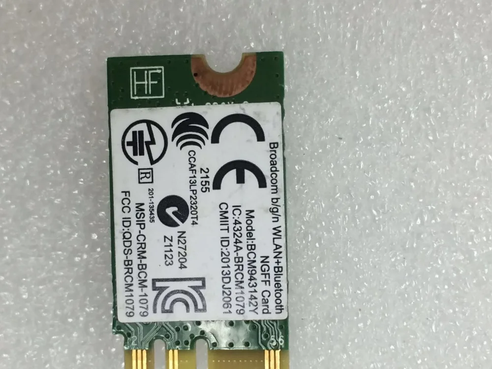 

Сетевая карта BroadCom BCM43142 BCM943142YH SPS:753078-005 150 Мбит/с 2,4 ГГц NGFF WLAN Bluetooth4.0 для HP Stream 14 612 Split 13 X2
