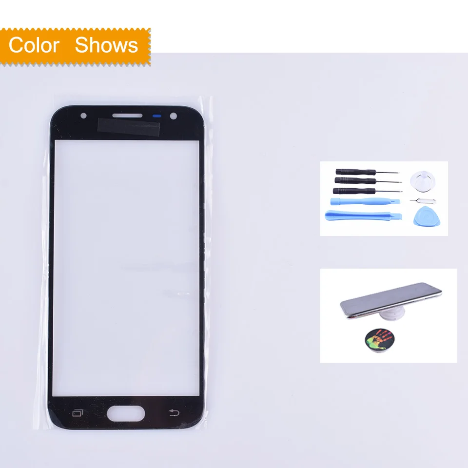 black with gift Для Samsung Galaxy J3 J330 J330F SM-J330FN SM-J330N SM-J330F/DS Сенсорный экран Передний сенсорный экран со стеклянной панелью ЖК-дисплей всей наружной поверхности линз - Цвет: black with gift