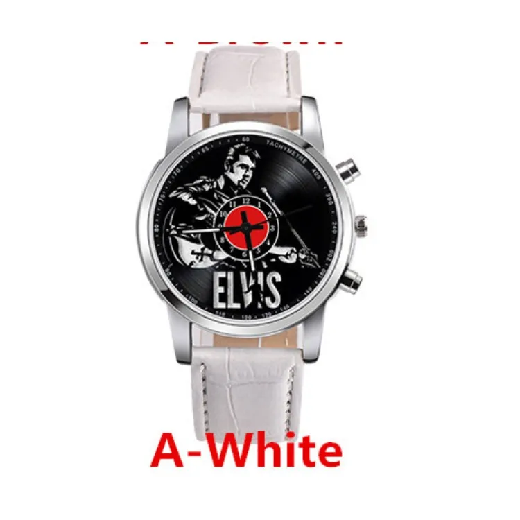 picture color Новые модные мужские женские и детские милые часы Элвиса Пресли из мультфильма лучшие модные повседневные Простые кварцевые квадратные кожаные часы - Цвет: picture color