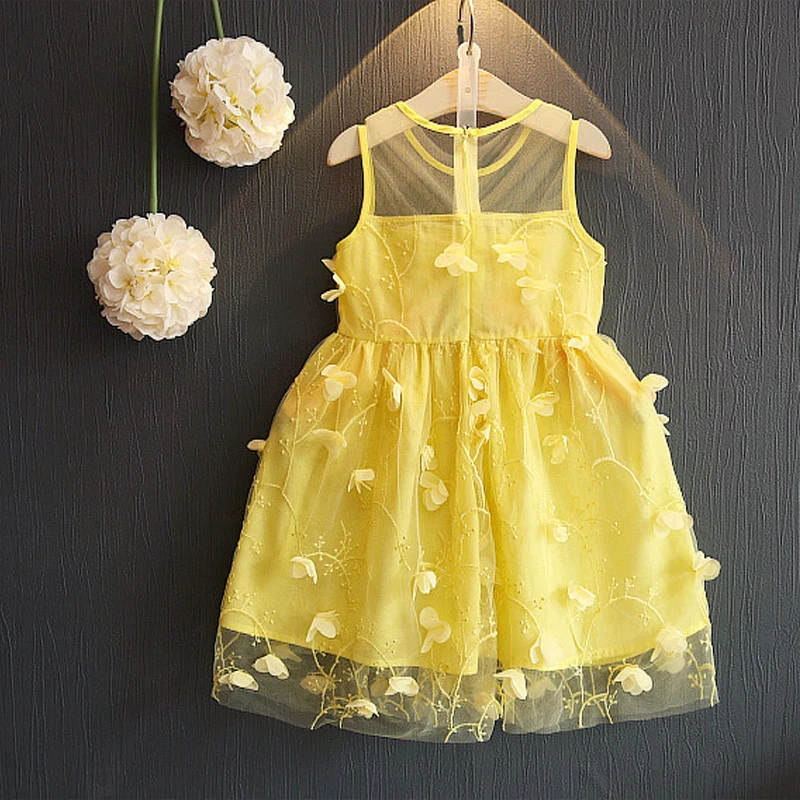 Flower girls dresses sexy transparent shoulder o-neck embroidery sleeveless petal frock summer children girl dress 2018 | Детская одежда