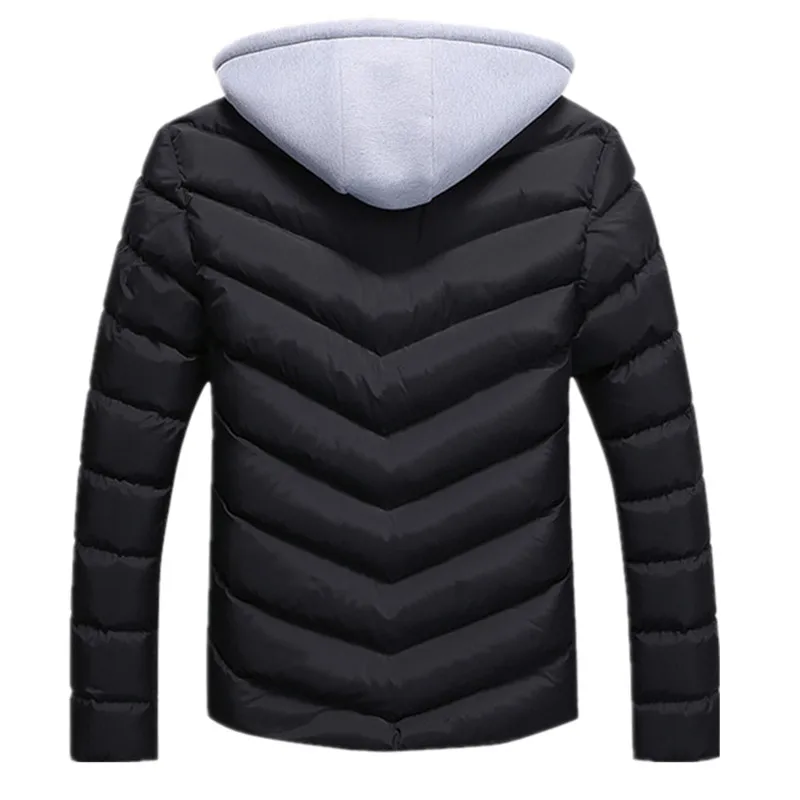 Куртка мужская зимняя с капюшоном теплый пуховик хлопковая парка повседневное