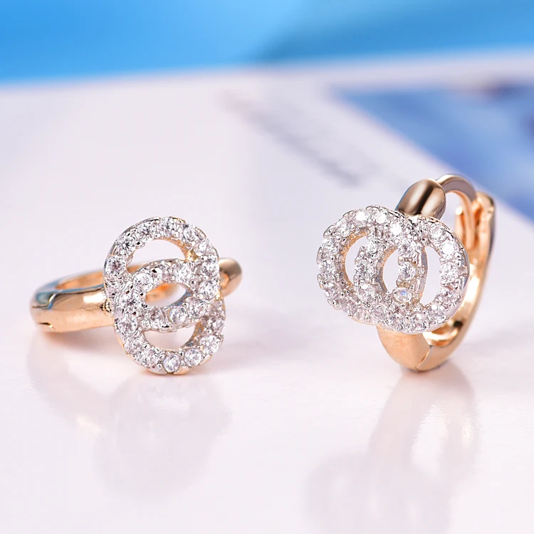 Золотой цвет CC серьги-кольца для женщин Bijoux Brincos Кристалл Cz кубические циркониевые серьги Модные 20E18K-45