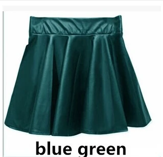 

Women Casual Skater Mini Skirt High Waisted PU Leather Flared Short Women's skirt XS to L