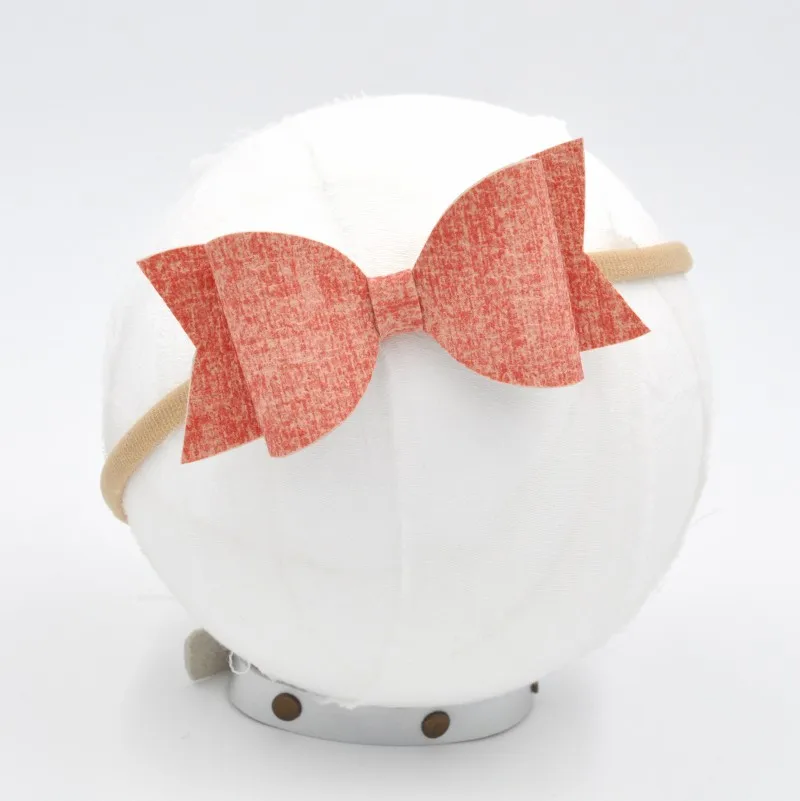 20 шт./лот ручная работа бабочка из искусственной кожи повязка для волос малышей
