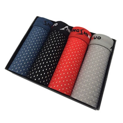 4pcs-C 4 шт./лот боксер Для мужчин белье Плюс Размеры Для мужчин s Нижнее белье Боксер летом Lce шелковые трусы Man Боксер Марка Для мужчин Boxershort трусики - Цвет: 4pcs-C