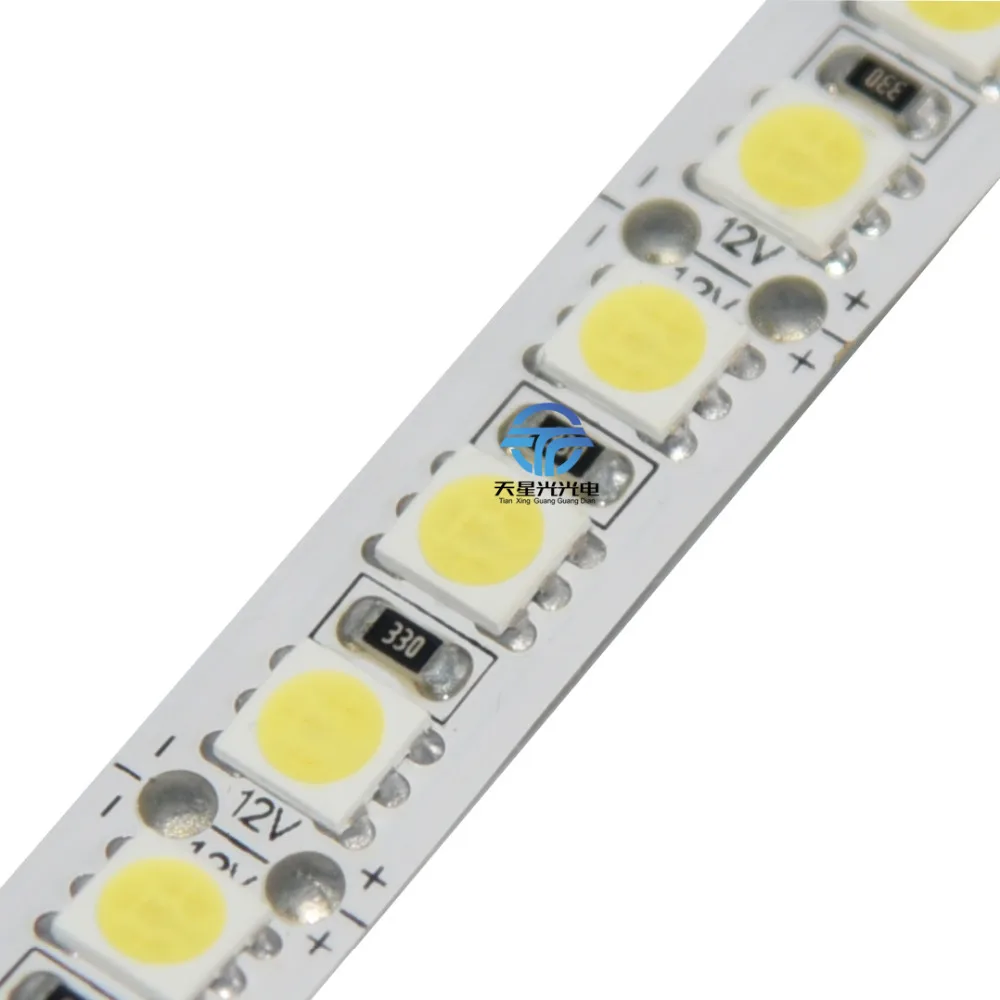 Супер яркий 120 светодиодов/м 18 20 лм не водонепроницаемый SMD5050 5 м DC12V чистый