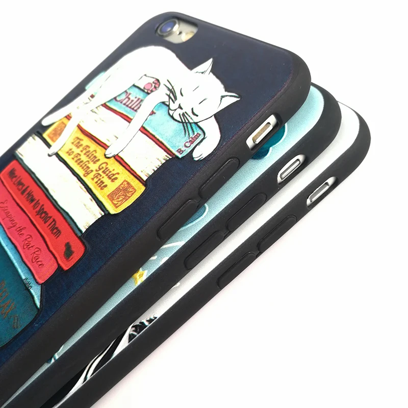 Misscase рельеф 3D милый кот Телефонные чехлы для iphone 8 7 6 S плюс TPU Мягкие силиконовые