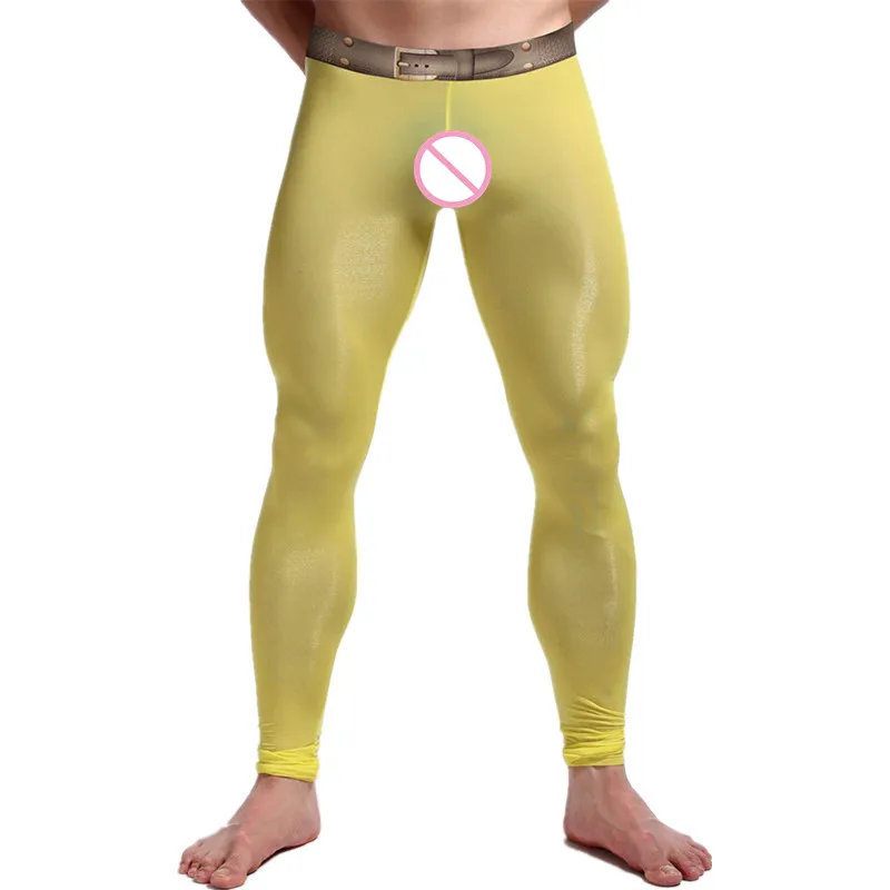 Пикантные мужские ультратонкие шелковистые кальсоны термоштаны крутые леггинсы