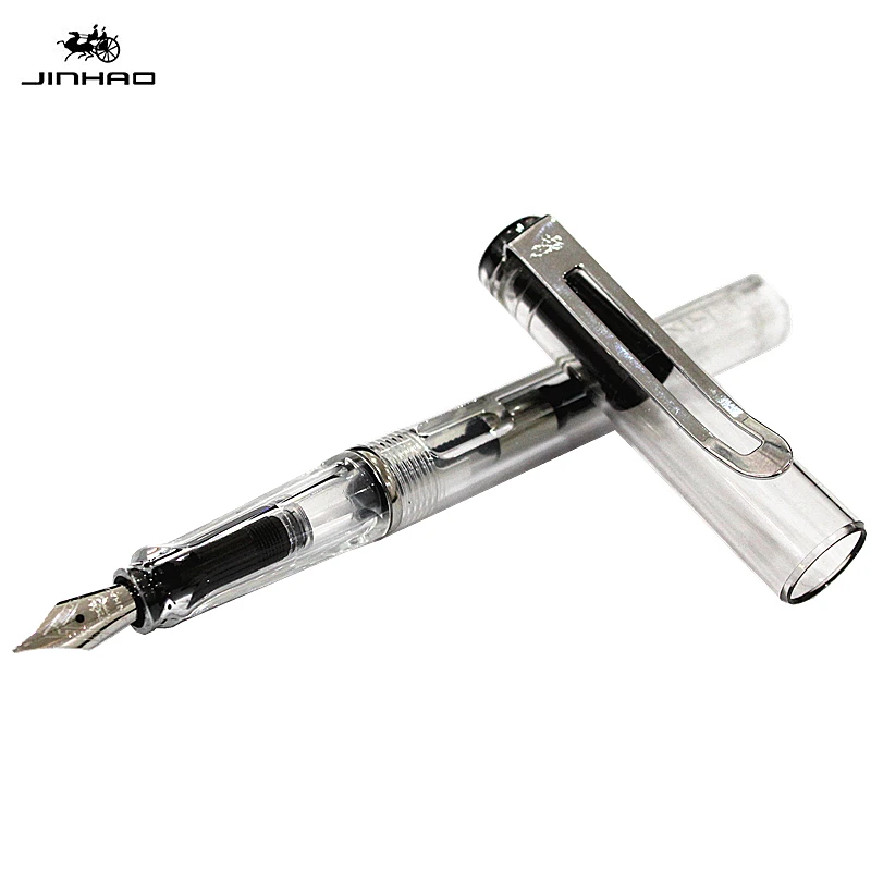 Jinhao 599 прозрачная белая цветная перьевая ручка со средним наконечником для