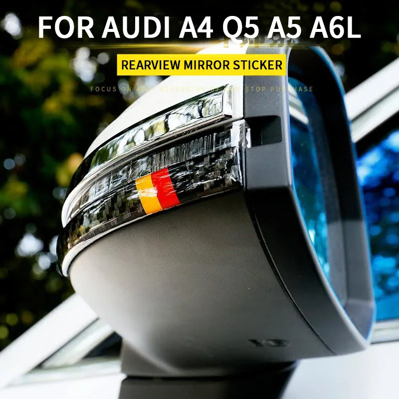 Наклейка на зеркало заднего вида с узором из углеродного волокна для Audi A4 Q5 A5