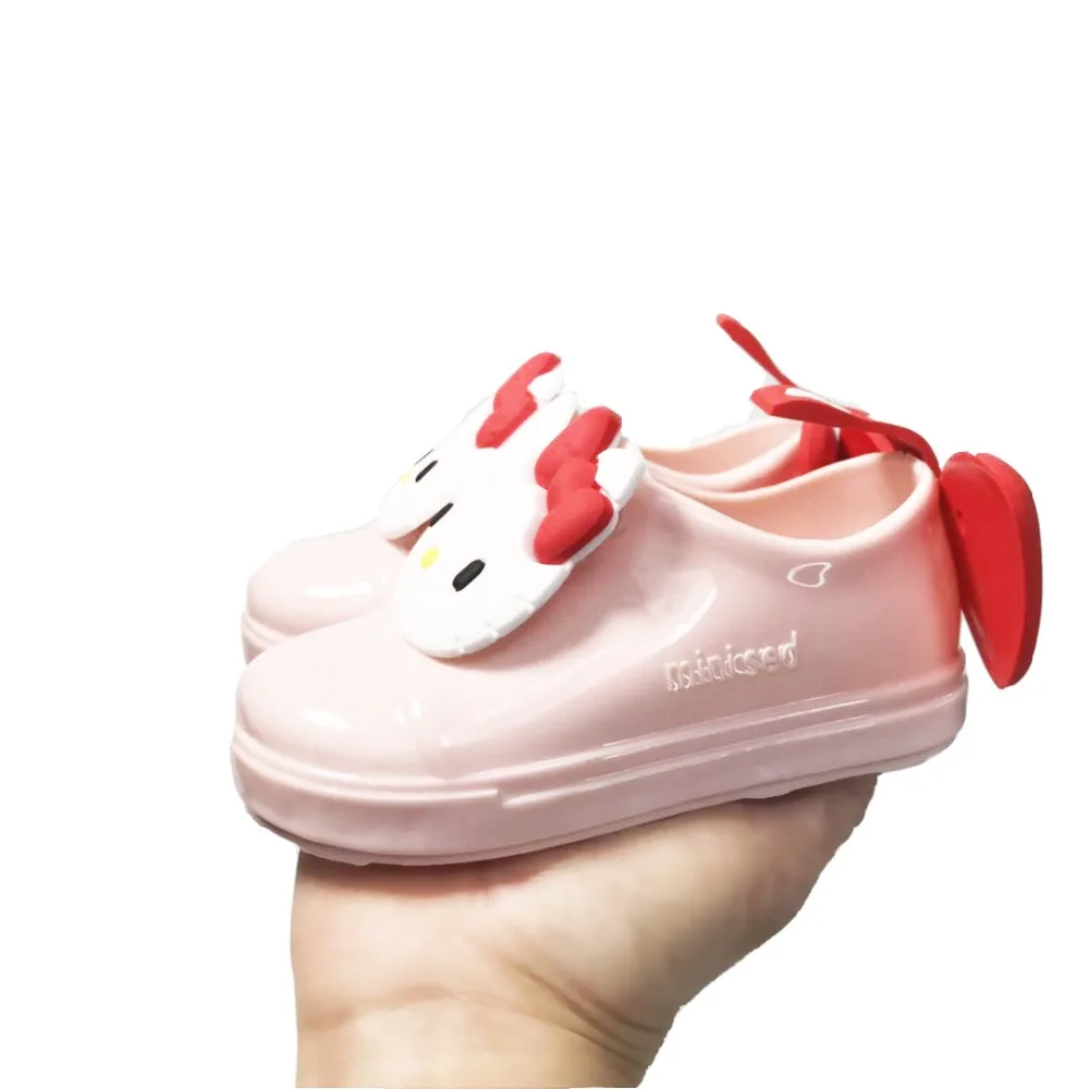 Детские непромокаемая обувь для девочек hello kitty нескользящая малышей детская ПВХ