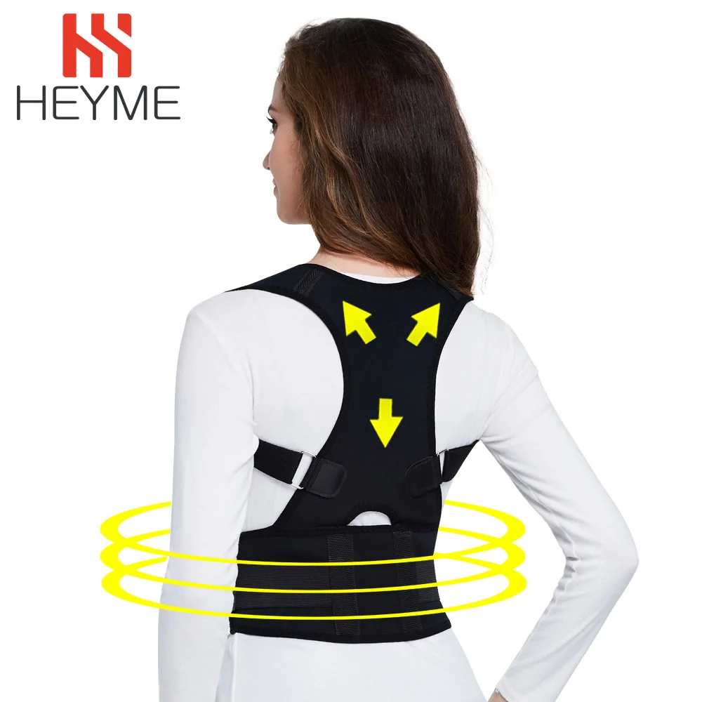 posture corrector HEYME регулируемая поза корректор спины Brace Поддержка Пояс Талия плечевой корсет позвоночник Опора коррекция осанки A - Цвет: posture corrector