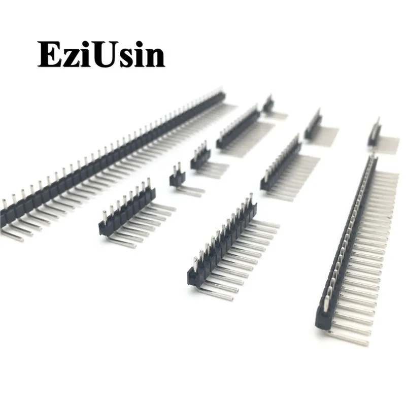 

R/A 2.54mm Single Row Right angle Male Breakaway PCB Board Pin Header Connector Pinheader 1*3/4/10/12/15/40Pin For Arduino