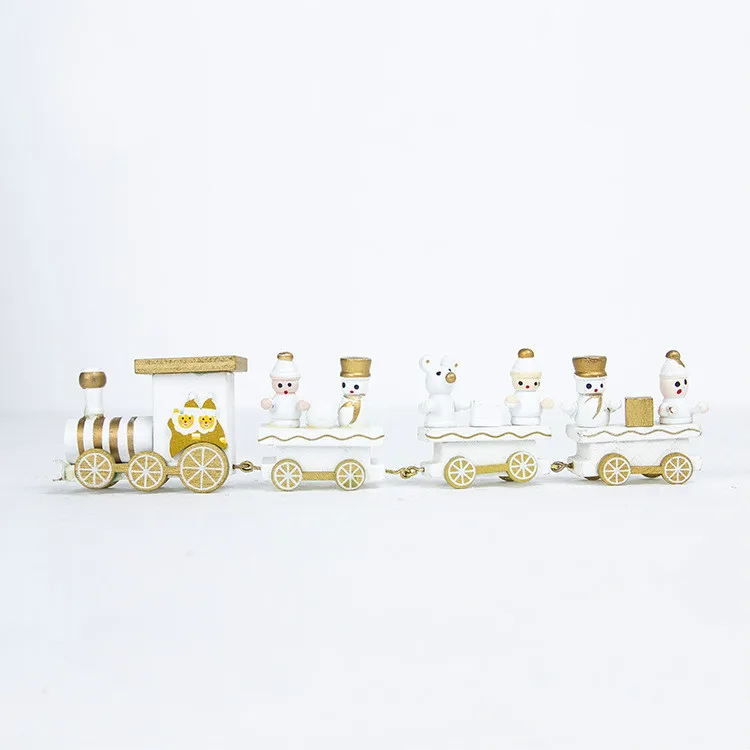 Популярные Деревянный маленький поезд рождественские украшения для дома Поезд