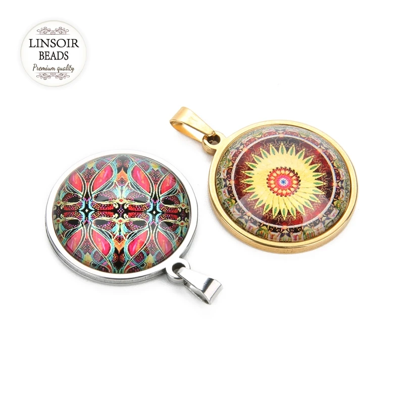 

10/12/18/20/25mm Round Photos Glass Cabochon Mixed Pattern fit Cameo Base Setting Jewelry Components 20pcs/lot