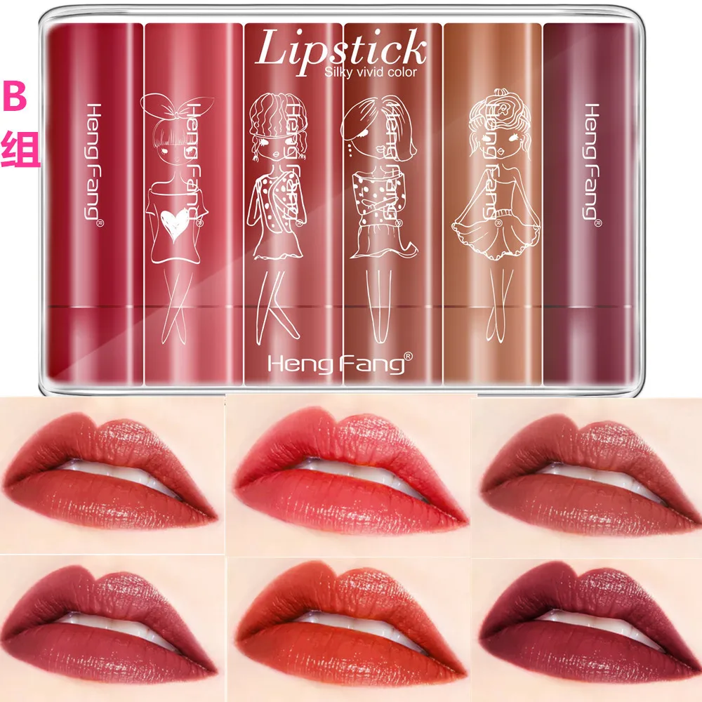 Новинка 6 шт./компл. винтажная губная помада с тыквой шелковистыми яркими цветами