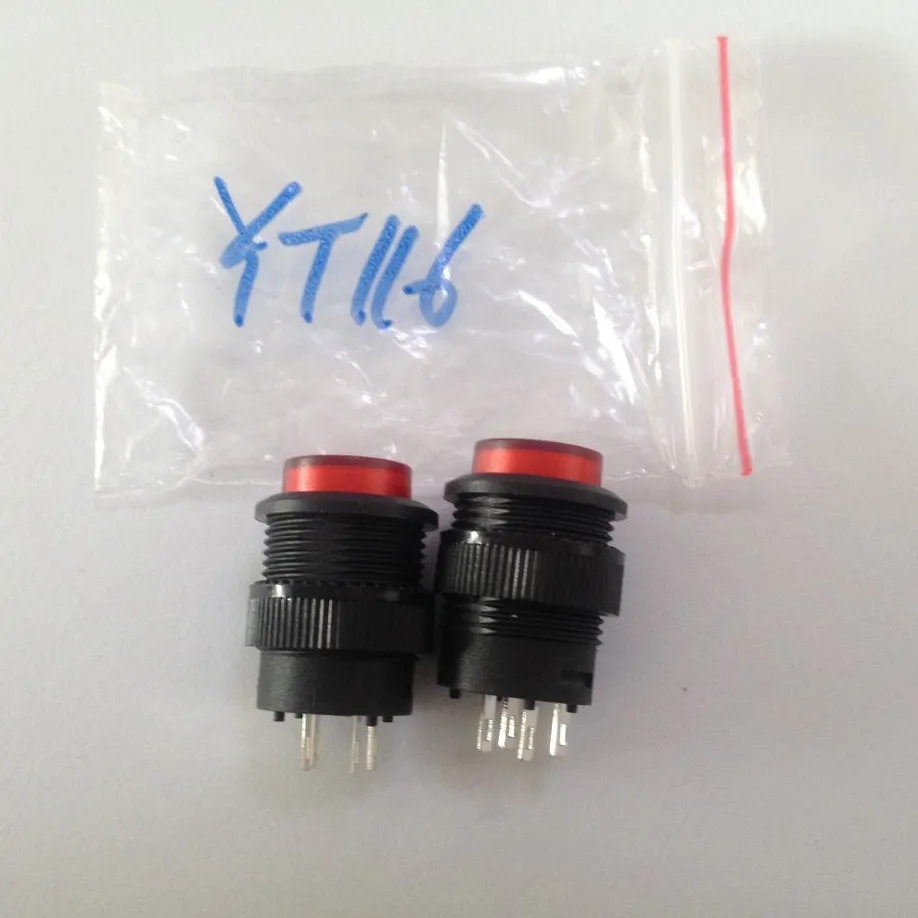 

2PCS/LOT YT116 16 mm Red Light Off/On Push Button Switch AC 250V 3A Free Shipping automatic reset button switch