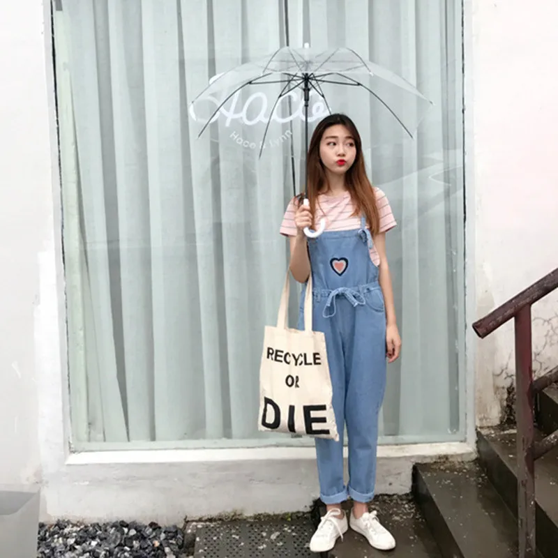 2018 Женская одежда с вышитыми сердечками потертые джинсовые комбинезоны женские