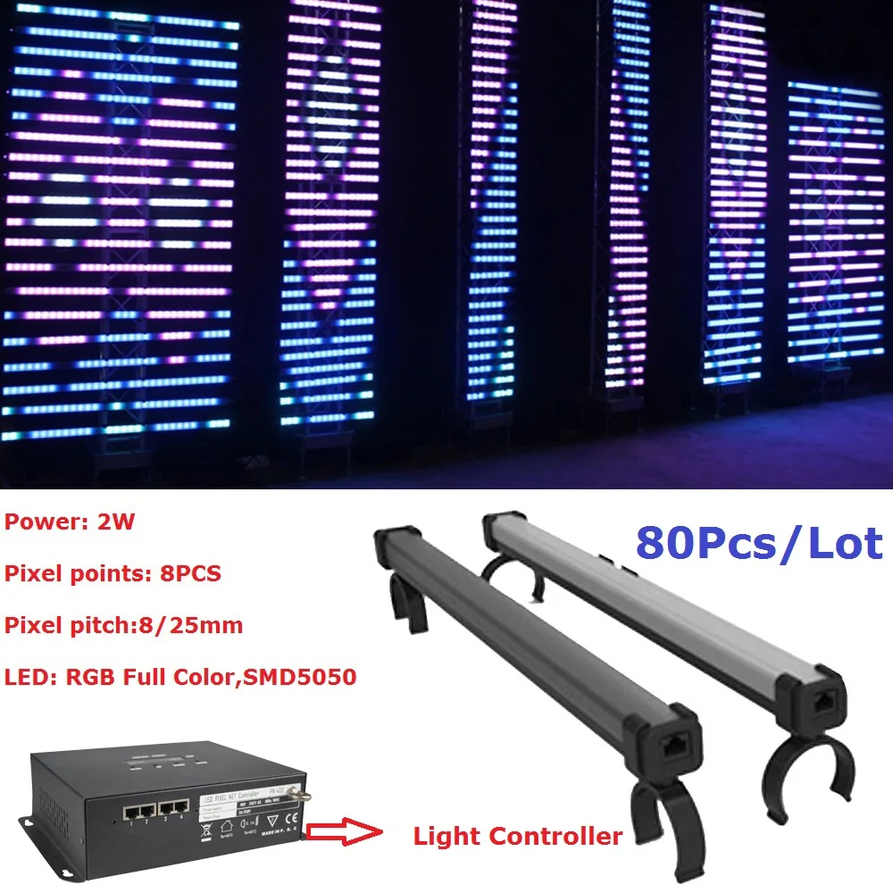 

30CM LED Pixel Tube Light Dance Party Decoration Light 8Pcs Pixel Points RGB Full Color LED Stage Effect Lights With Controller