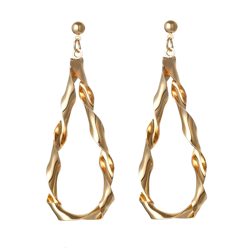 Женские серьги капли золотистые подвески модные ювелирные изделия аксессуары