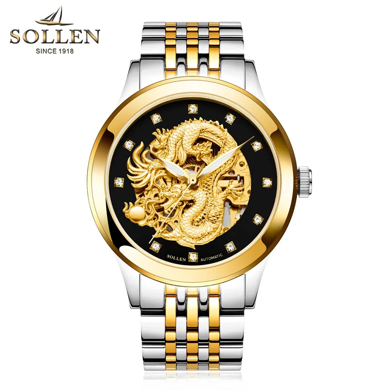 Швейцарские часы для мужчин роскошный бренд сапфировый скелет автоматический